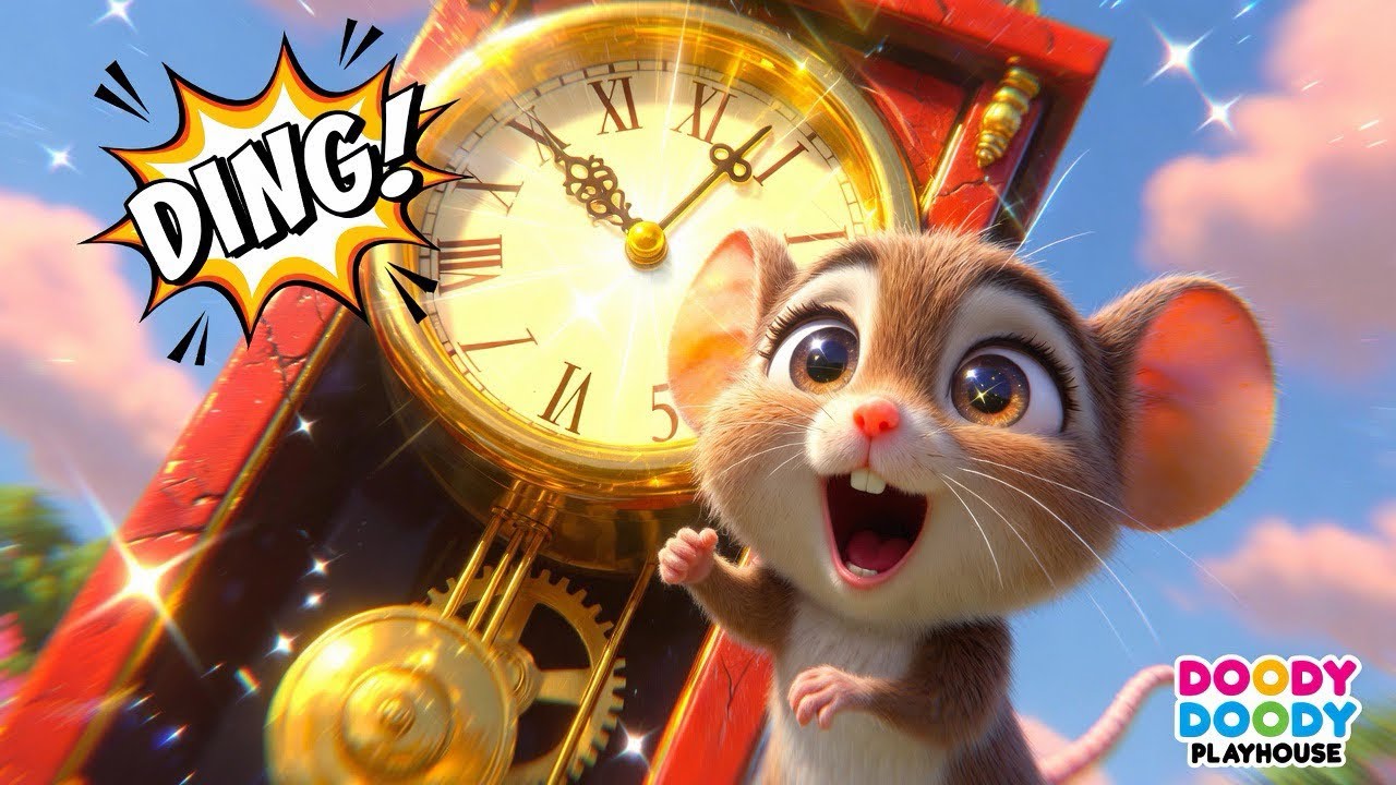 Hickory Dickory Dock | Numbers 1–10 Song for Kids 🎵| @DoodyDoodyPlayhouse 