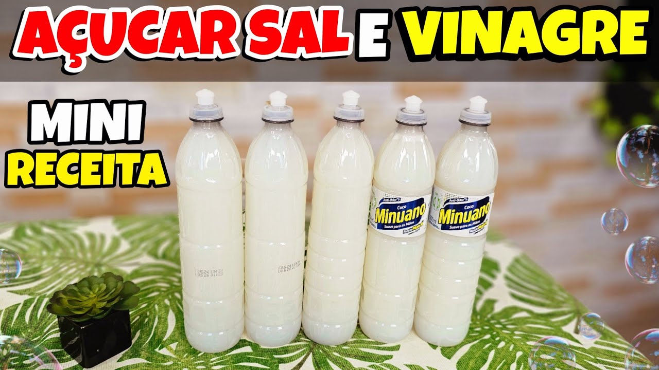 SÓ USEI AÇÚCAR SAL E VINAGRE E FIZ O MELHOR DETERGENTE SEM SODA 😱🥰