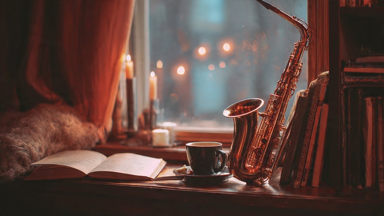 ☕Warm Relaxing Jazz Music with Cozy Coffee Shop for Working, Studying, Sleeping