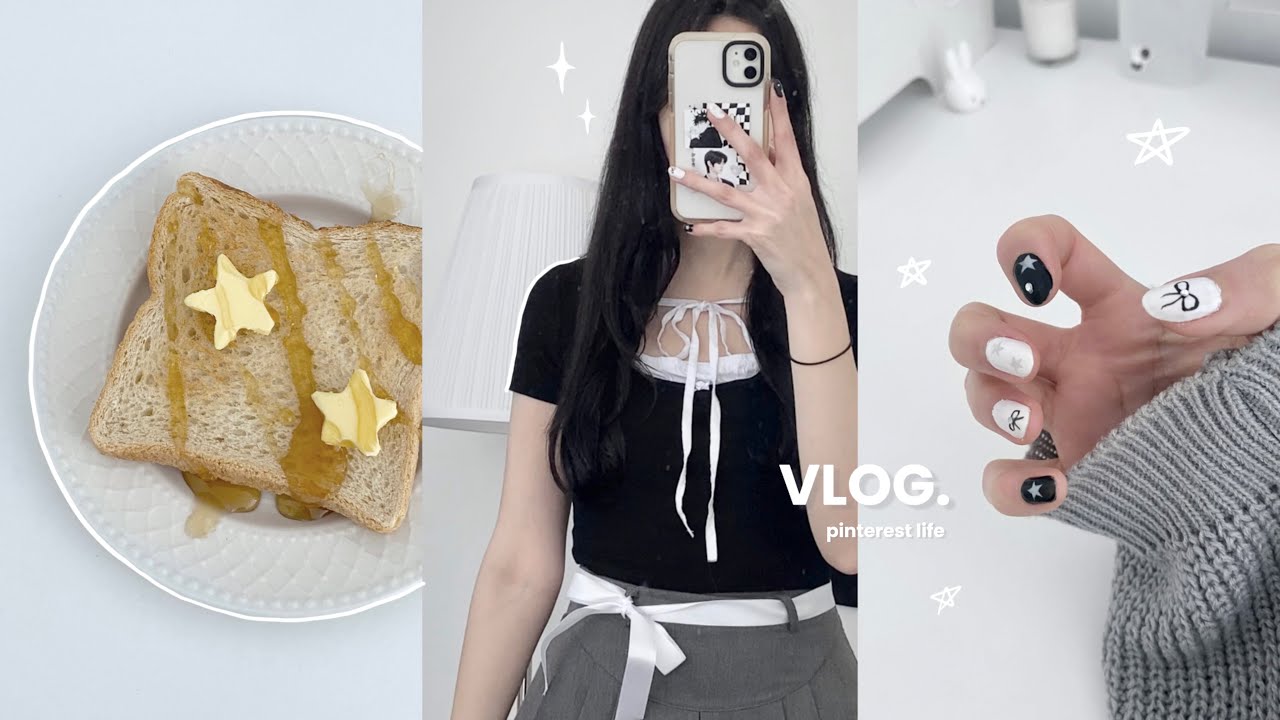 pinterest life VLOG 🎧: what i wear, 7am mornings, k-makeup, desk makeover, acubi nails, what i eat