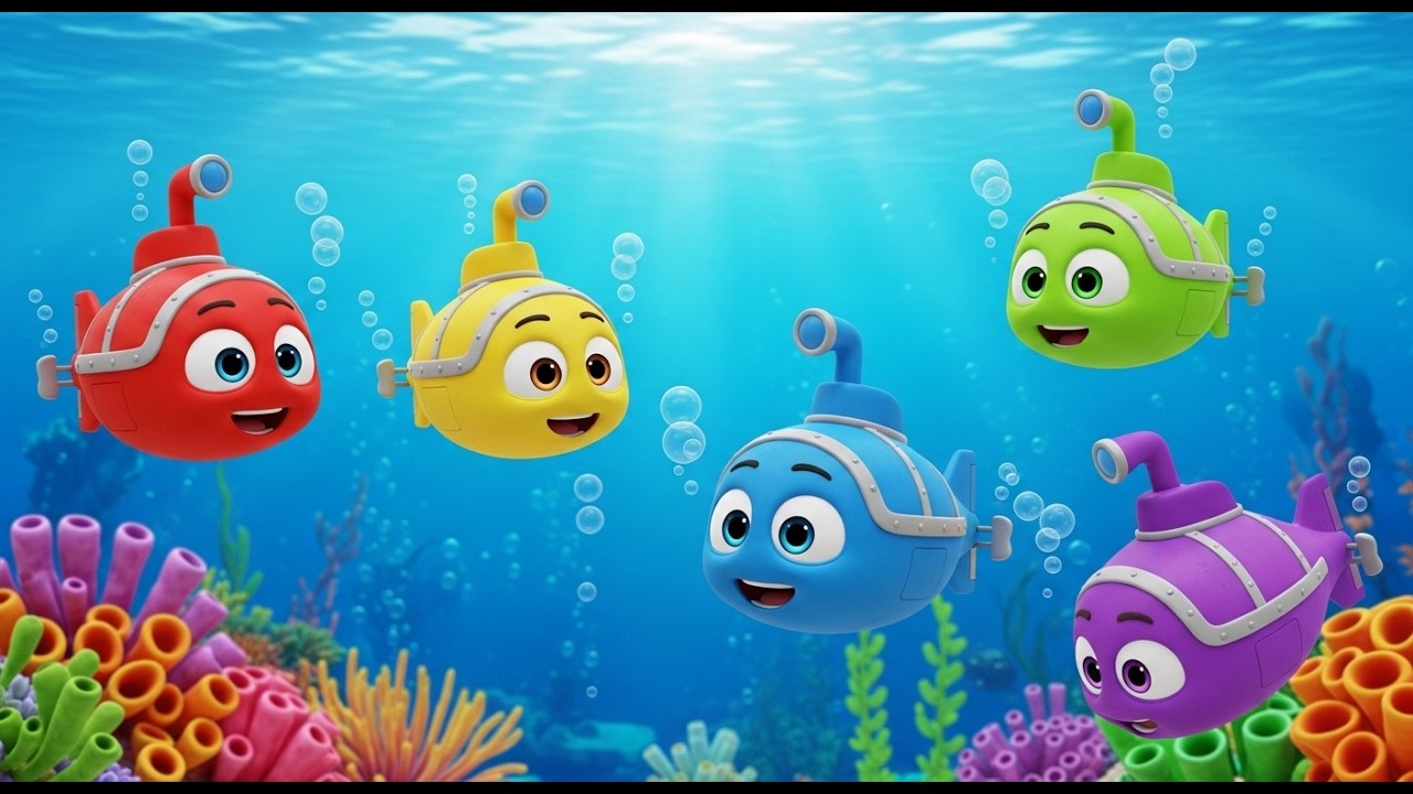 Five Little Toy Submarines Dive Dive Dive | Underwater Adventure & Counting Song