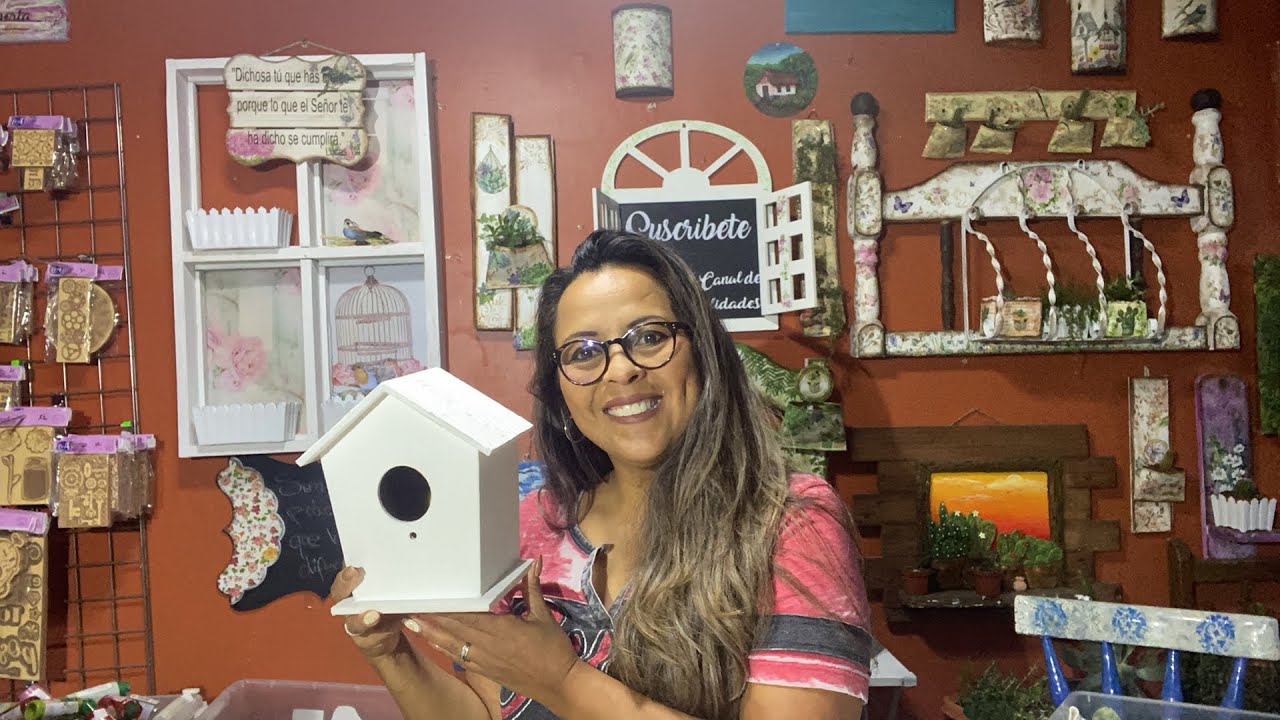 Como Decorar una Pajarera de Madera Diy How to Decorate a wooden birdhouse #EnVivoconZaryzZu