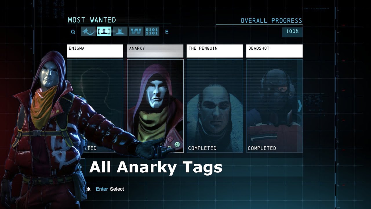 Batman Arkham Origins - All Anarky Tags