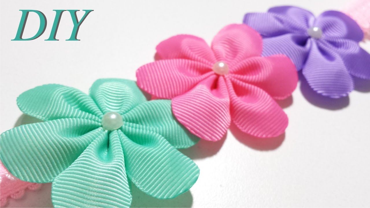 Como Hacer Lazos 🎀 DIY #83 Cintillo Floreado Tutorial