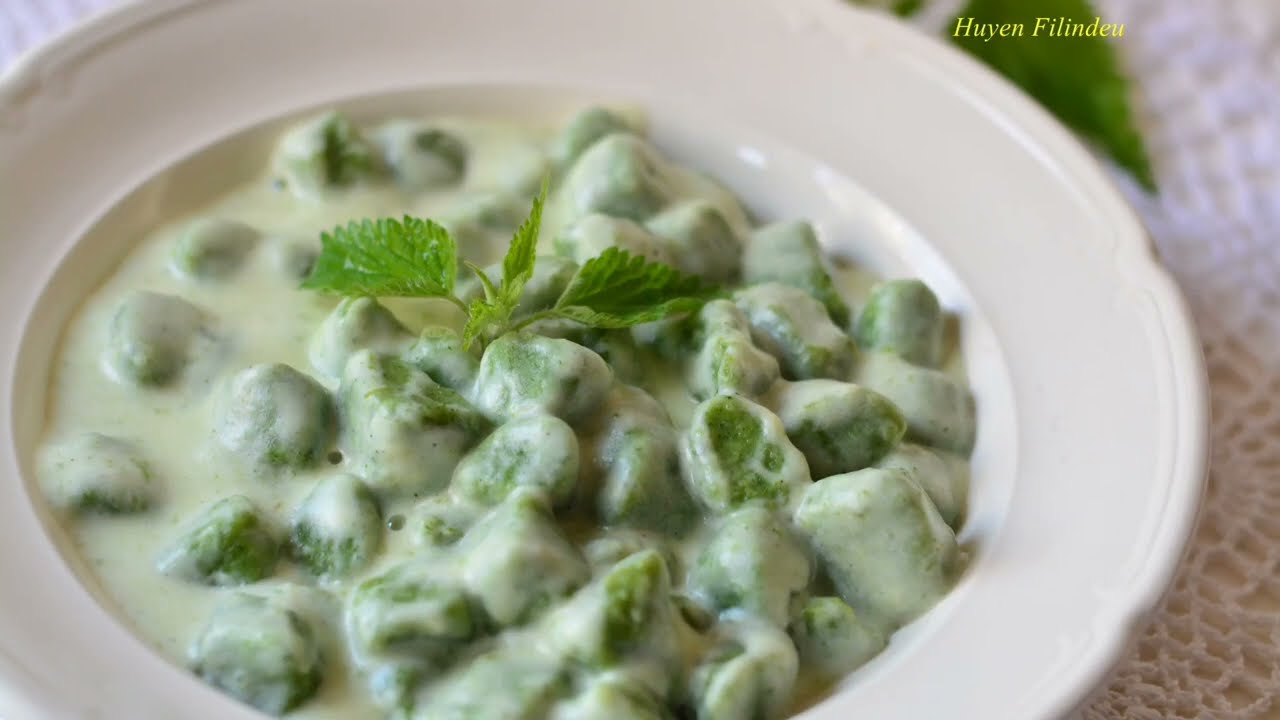 GNOCCHI ALLE ORTICHE💚Gnocchi with Nettles❤ #HuyenFilindeu   🌈❣🌈