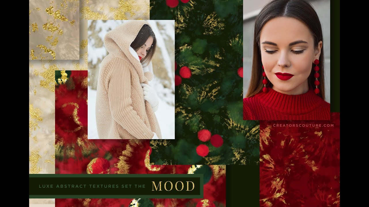 Luxe Christmas: Abstract Holiday Painted Backgrounds | Free Holiday Digital Background Download