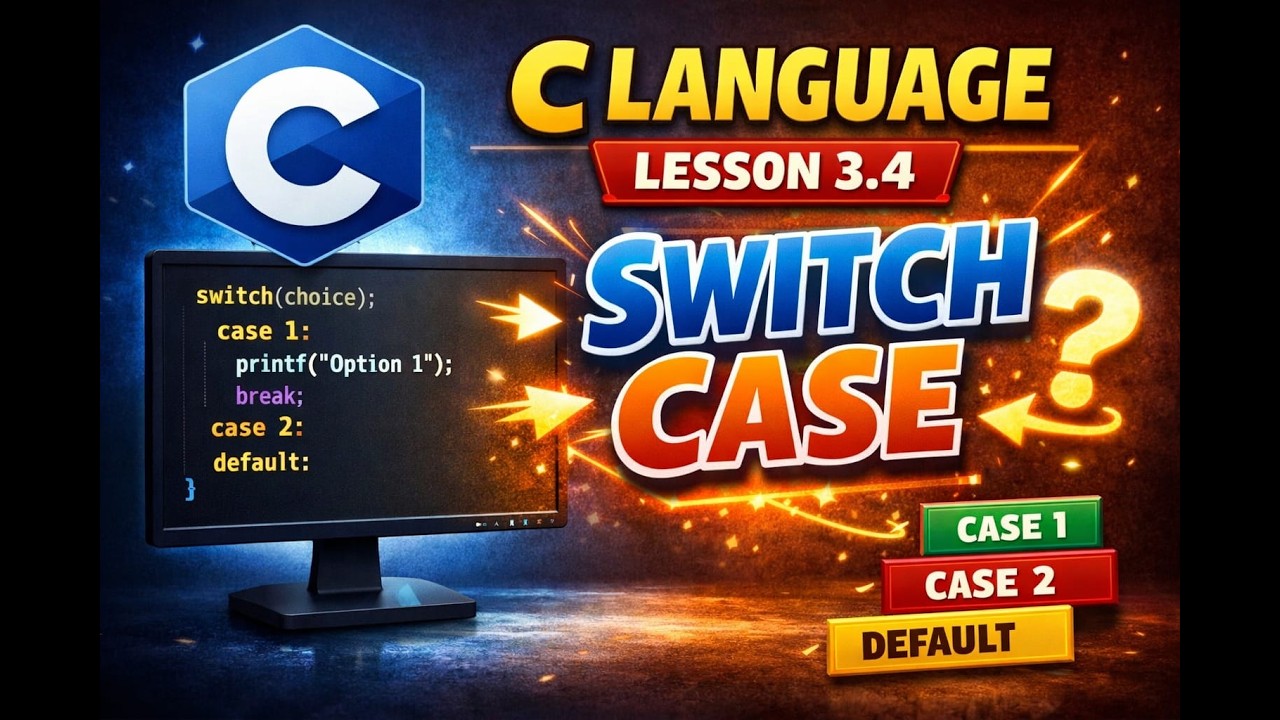 C Language Lesson 3.4 | Switch Case in C Programming with Examples | Hindi