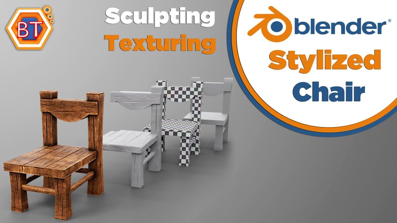 Blender 2.81_Low Poly Modeling | Stylized Chair | Sculpting + Texturing