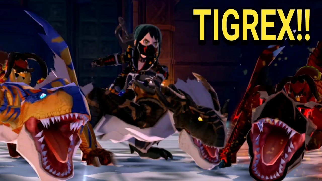 TIGREX TEAM TOWER OF ILLUSION 5V2 MONSTER HUNTER STORIES ANDROID GAMEPLAY