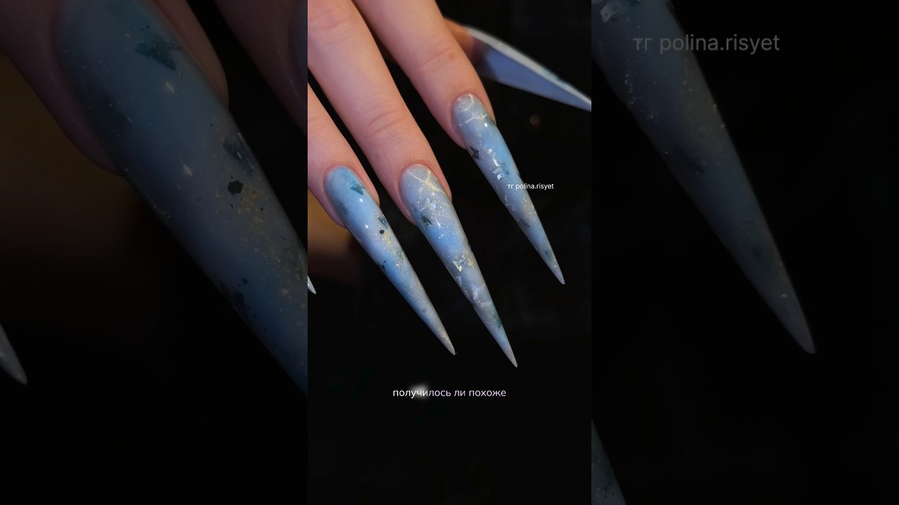 ЭФФЕКТ ВОДЫ, ПЕНЫ И БАБОЧЕК🩵🫧🦋 #nails #nailart #ногти #дизайнногтей