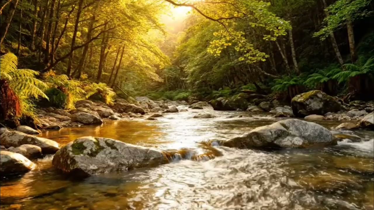 Nature Sounds Soothe the Mind in a Beautiful River - beat Stress, Insomnia, Nerve Treatment