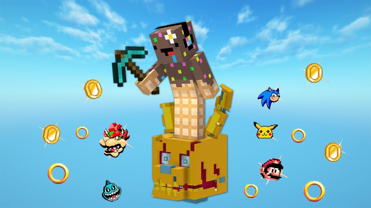 Je dois survivre sur un Bloc de Jeux Vidéo dans Minecraft..