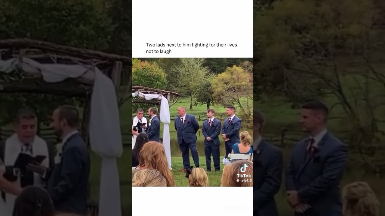 Best man's pants fall down at wedding 🤣