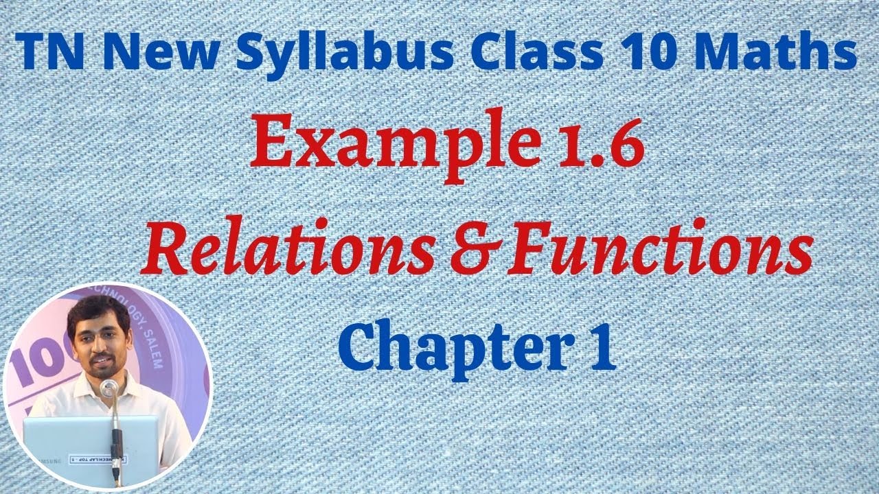 TN New Syllabus 10th Maths  Chapter 1 Relations And Functions Example 1.6