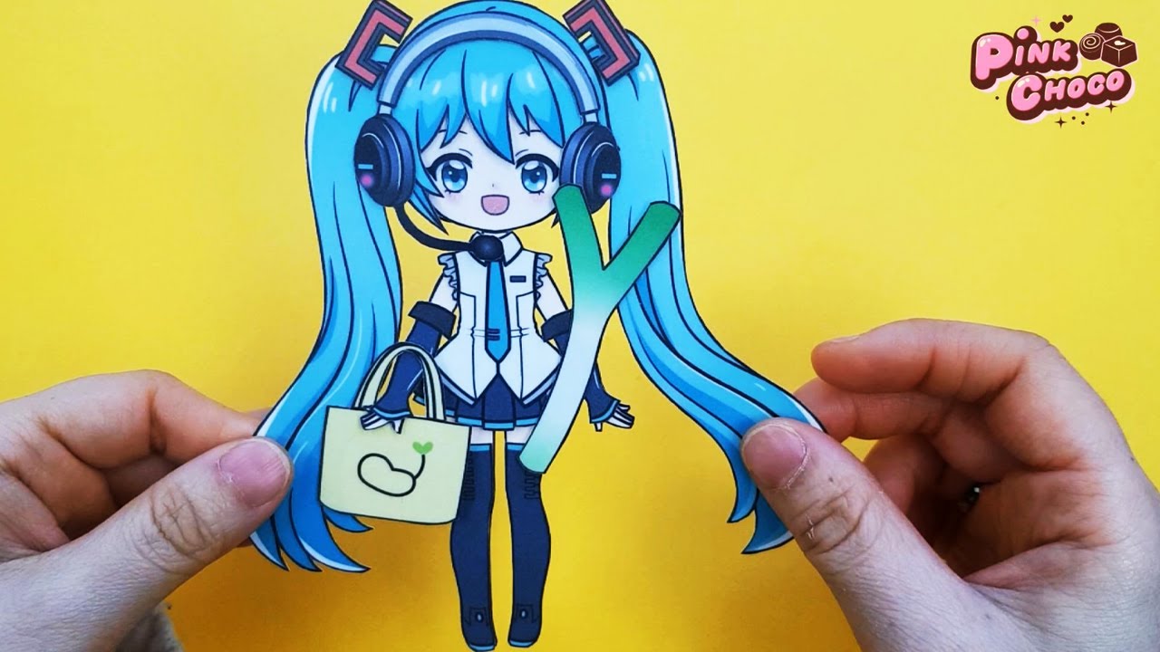 Paper diy  | 하츠네미쿠 블라인드백 🍀 MIKU makeup blind bag tutorial | No music 🔇 | 종이놀이 #blindbag #asmr #初音ミク