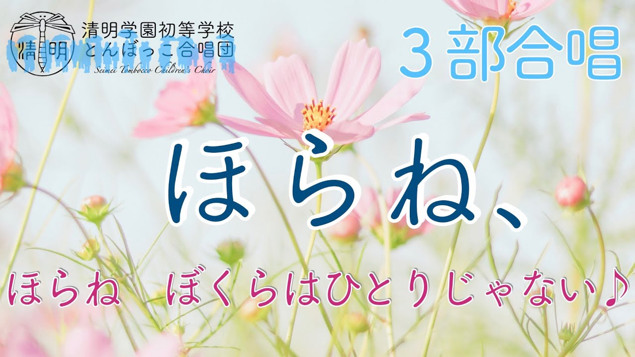 【歌詞付き】「ほらね、」同声３部合唱 とんぼっこ合唱団 Seimei Tombocco Children's Choir