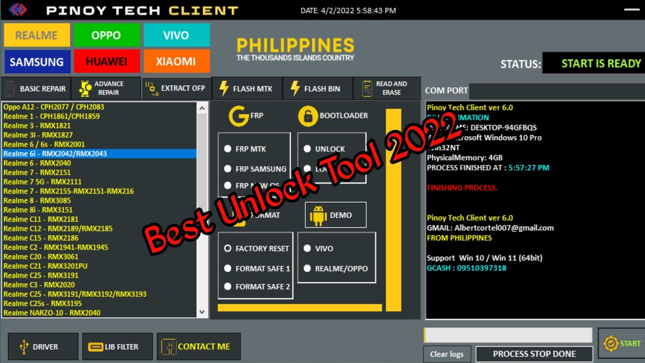 Unlock Tool 2022 | Pinoy Tech Client Tool