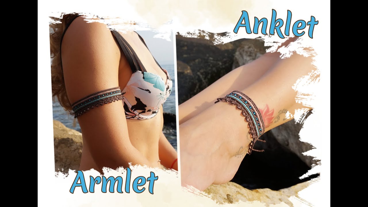 DIY Bollywood style macrame anklet aka armlet | Macrame anklet tutorial