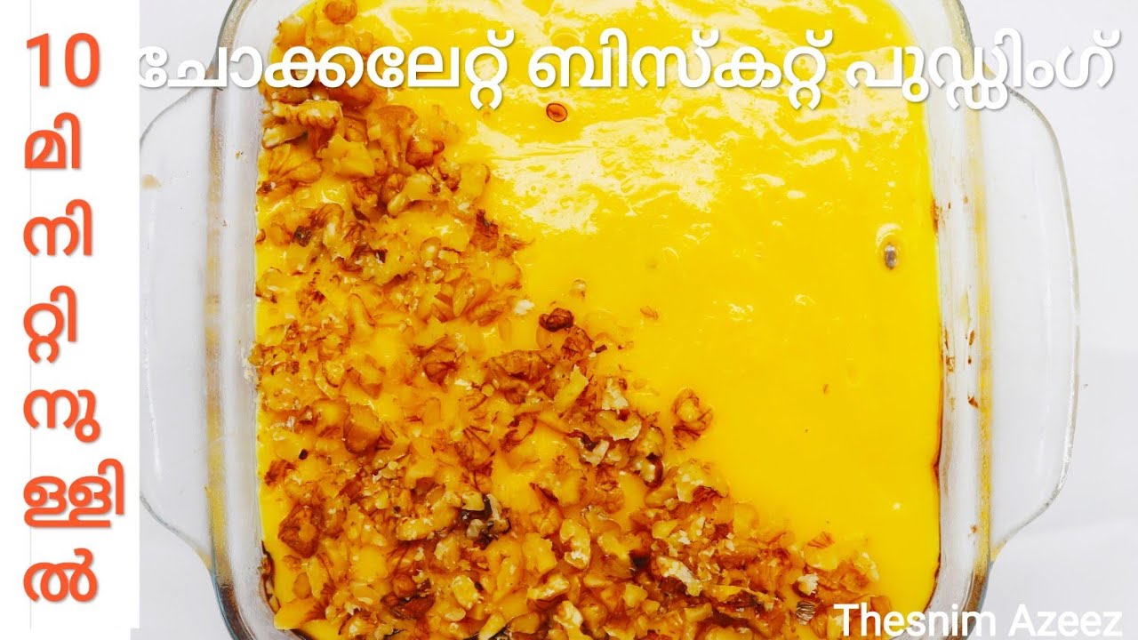 കുറച്ചു് പാലും ബിസ്ക്കറ്റും ഉണ്ടെങ്കിൽ 10 മിനുട്ടിനുള്ളിൽപുഡ്ഡിംഗ്choco biscuit pudding/thesnimazeez
