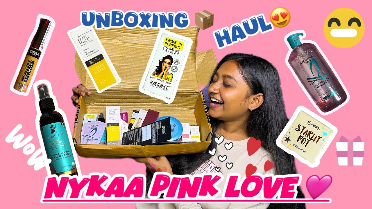 Nykaa PINK LOVE SALE 🩷diye ki ki kinlam unboxing 📦. #subscribe #youtube . 