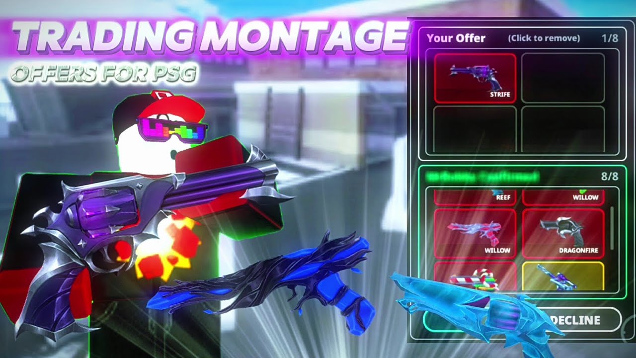 Getting PURPLE STRIFE GUN + February TRADING MONTAGE in MVSD | Roblox Murderers Vs Sheriffs Duels