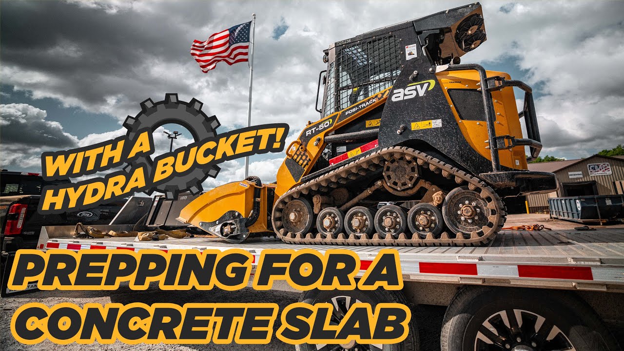 Concrete Slab Dirt Work with a Hydra Bucket