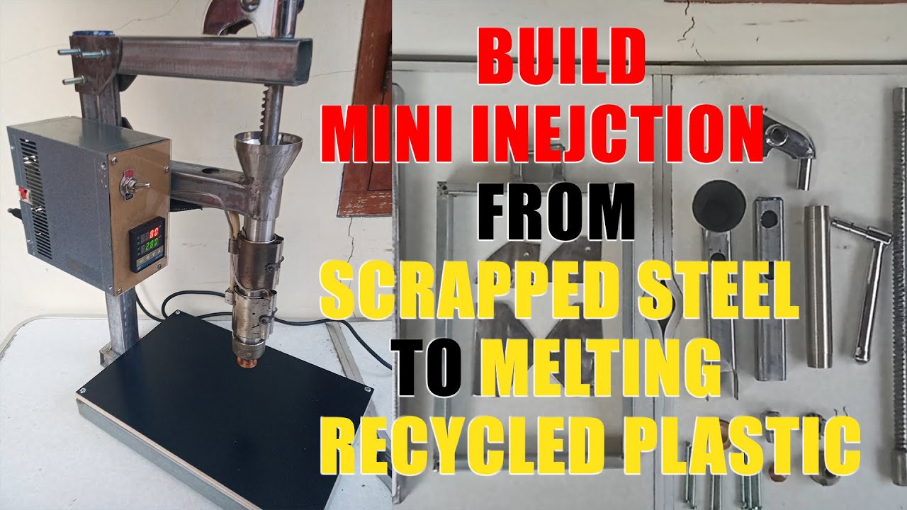 Small injection mould machine from scrapped steel for melting plastic recycled