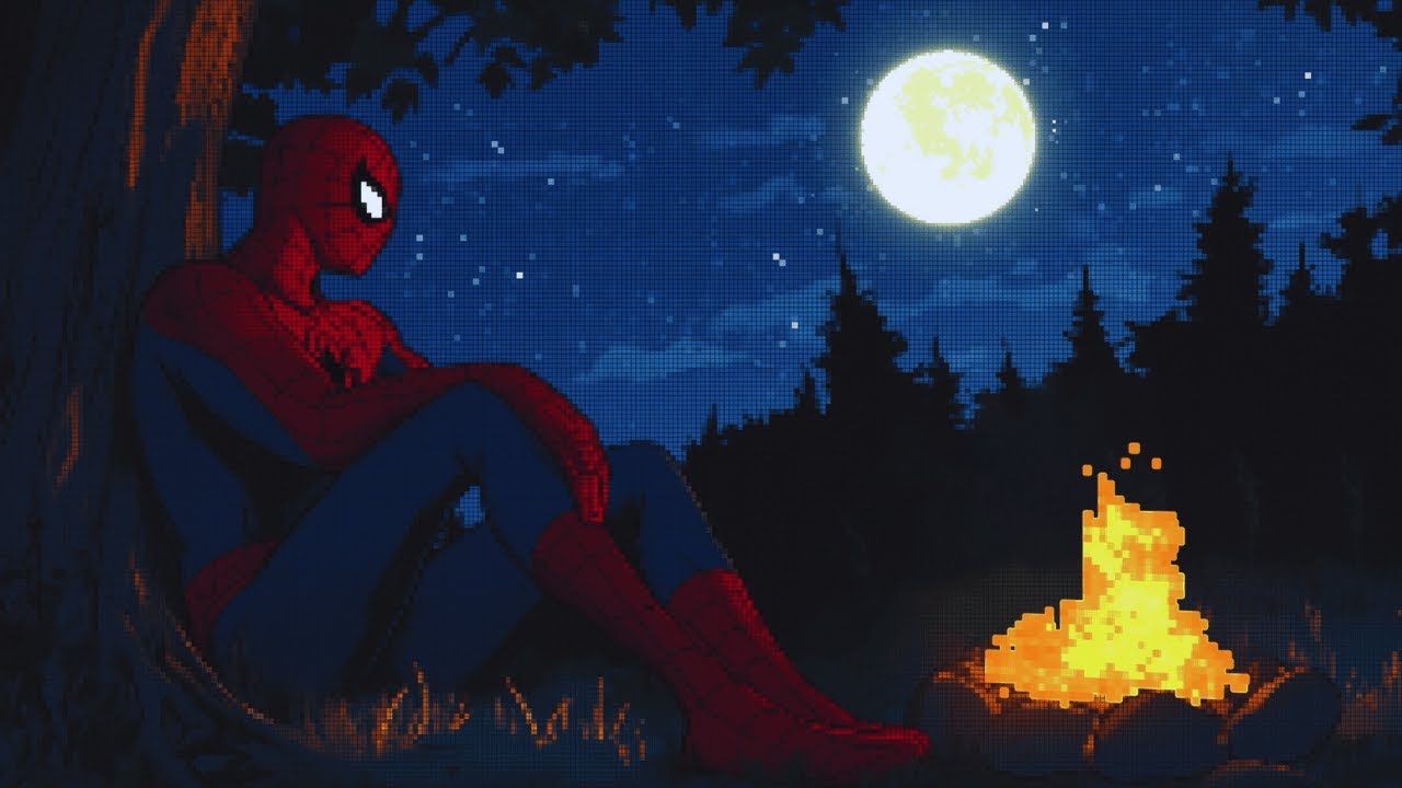 "Spider-Man’s Cozy Campfire Night 🔥 | Chill Lofi Beats 🌙 Relaxing Vibes for Study & Sleep 🎶"