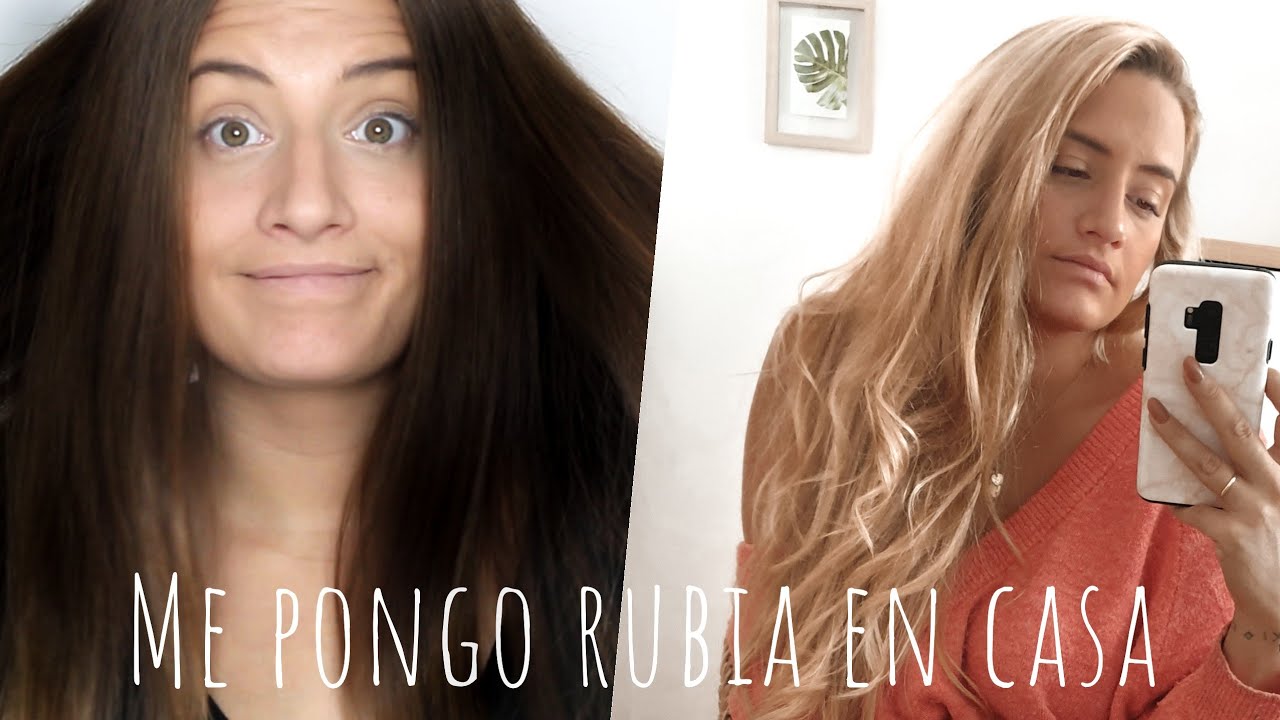 CÓMO DECOLORAR COMPLETAMENTE EL CABELLO: De morena a rubia en casa ¡¡CAMBIO RADICAL!!