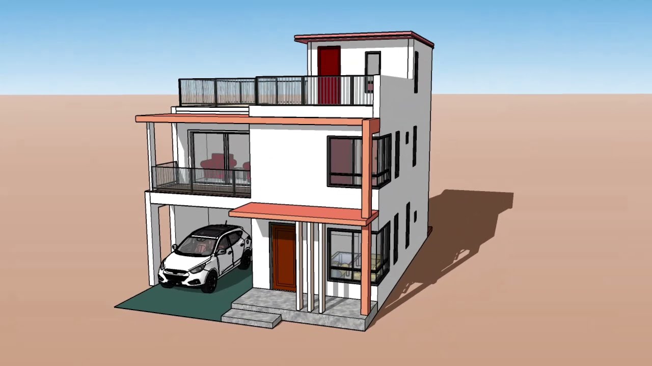House Design Idea | 2 Storey House with Roof Deck | 8m x 10m
