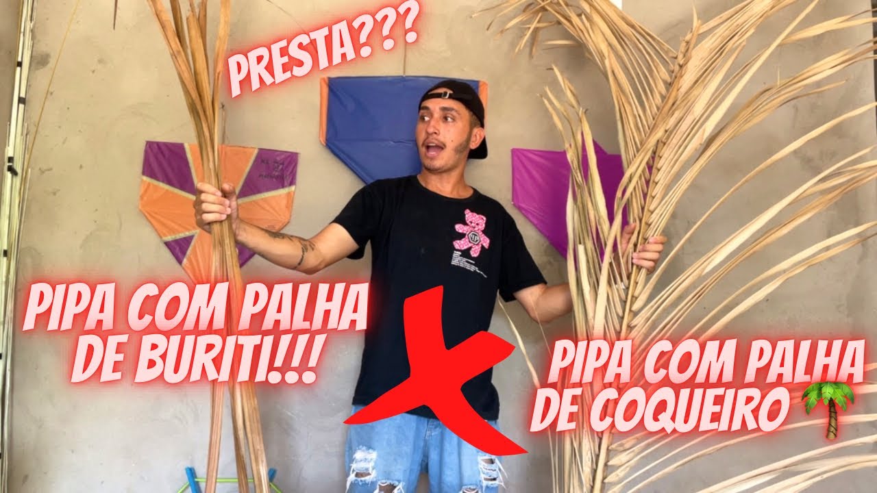 COMO FAZER PIPA COM PALITO DE COQUEIRO E PALITO DE BURITI QUAL A MELHOR-/ como fazer pipa fácil!!!
