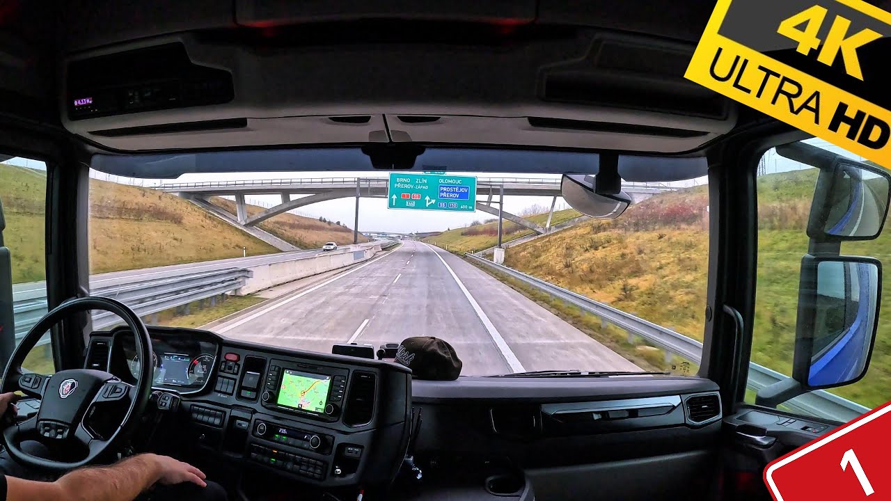 cabin view Scania S on D1 highway 4K