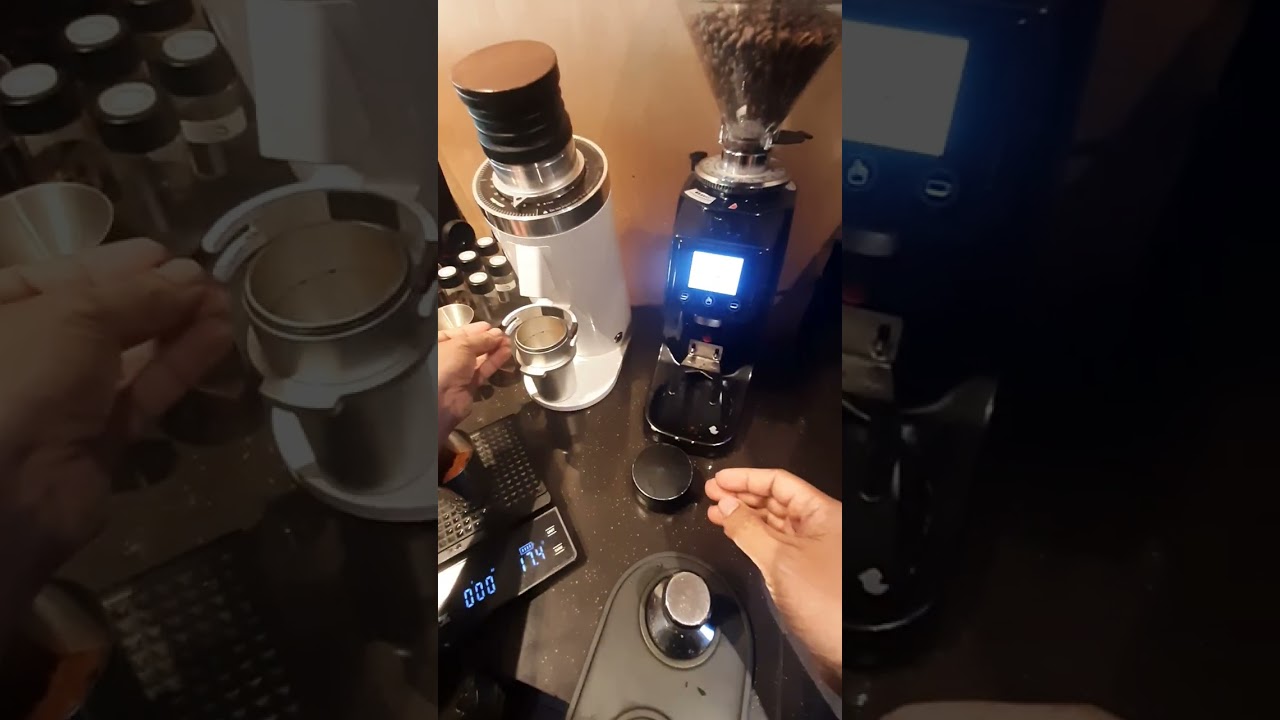 POV Barista making latte
