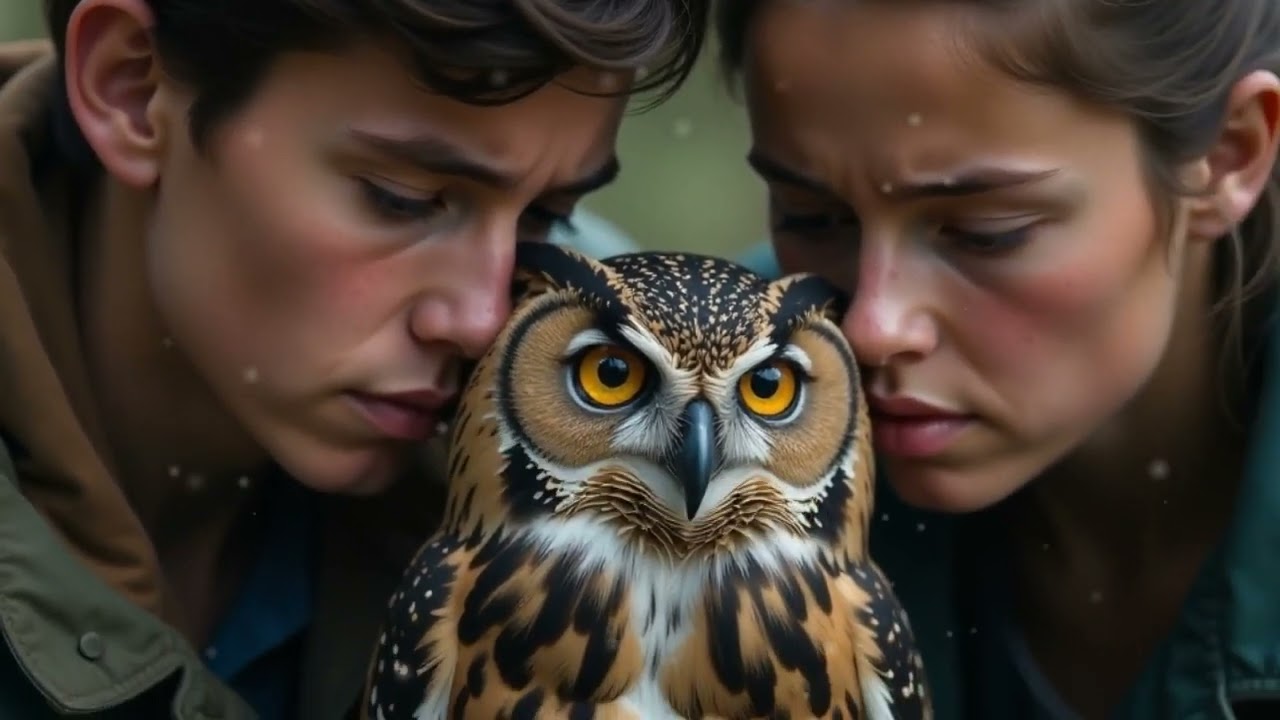 Dusk Rescue: Owl Freed from Barbed Wire Trap