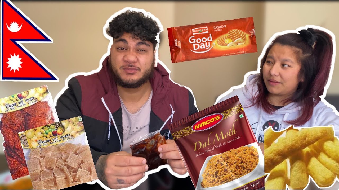 My Husband Tries Nepali Snacks For The First Time! | BRANDON N MISSY 🍪🍡
