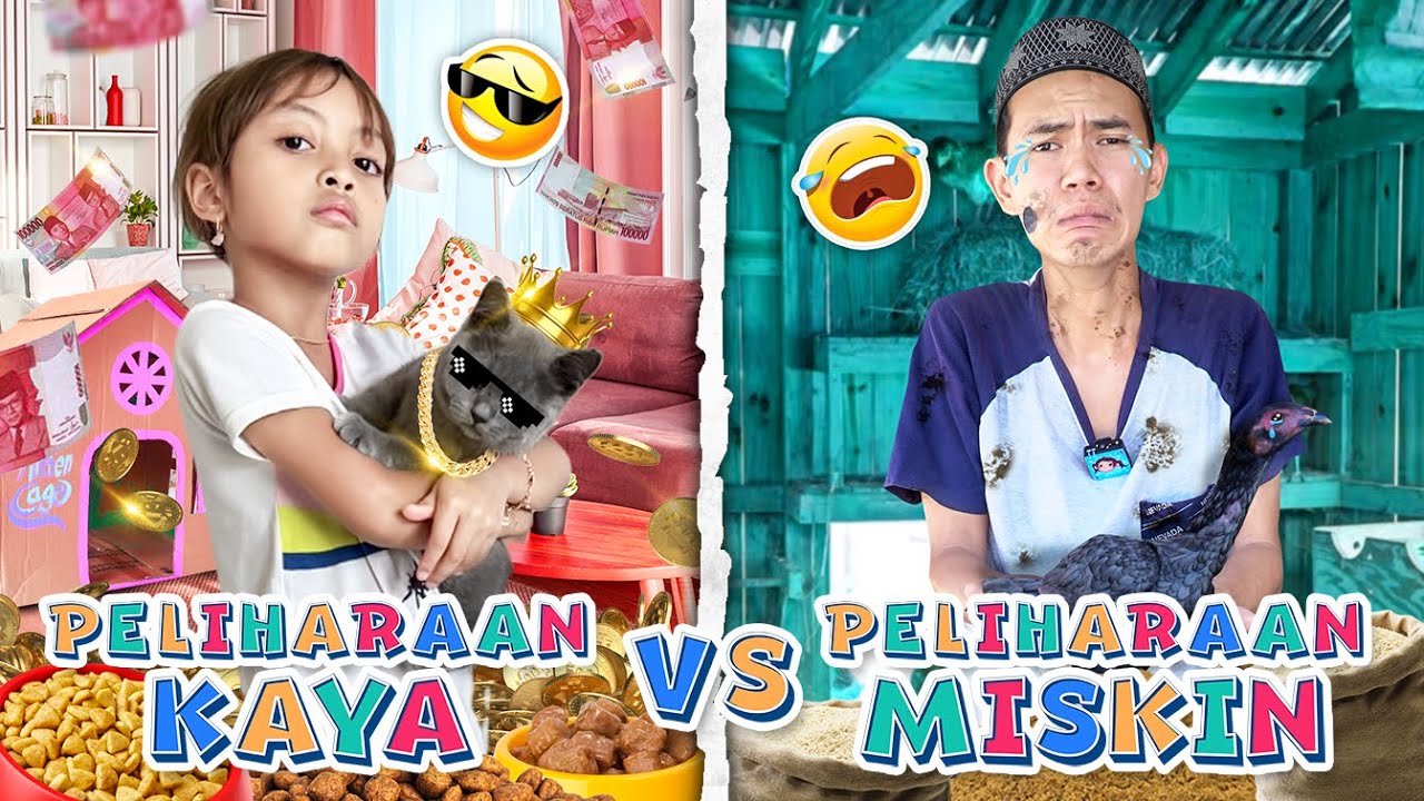 LEIKA PUNYA PELIHARAAN KUCING LUCU VS TOMPEL RAWAT AYAM 😱 LEIKA KAYA VS MISKIN TOMPEL