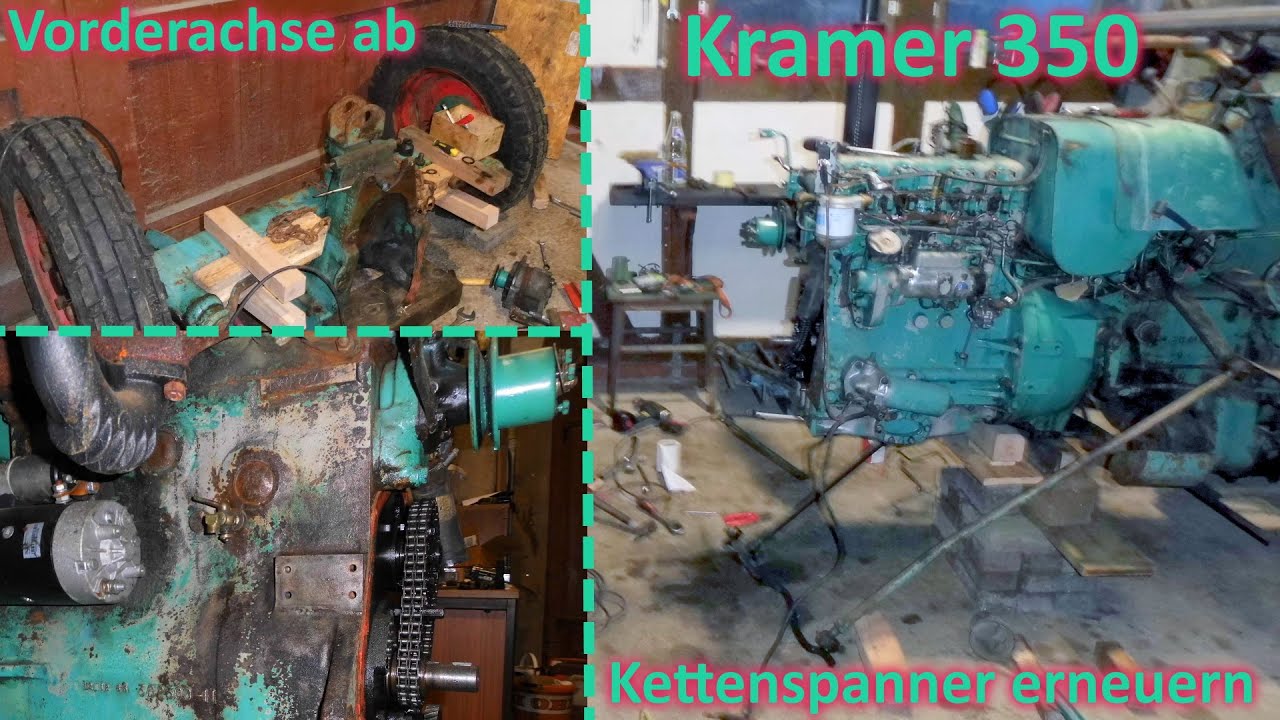 Vorderachse abbauen, Steuerkettenspanner | Kramer 350 Export - Standard OE138 / 23C Motor