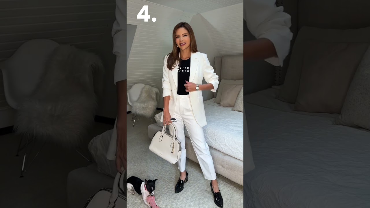 7 LOOKS PODEROSOS CON TRAJE BLANCO.  #trajeblanco #fypshorts #lookscontraje #totalwhitelook