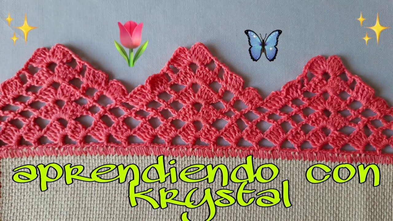orilla para servilleta #64/ tutorial punta de una sola vuelta/Exclusiva y linda 🐞🌷🌻🌿🦋🐝
