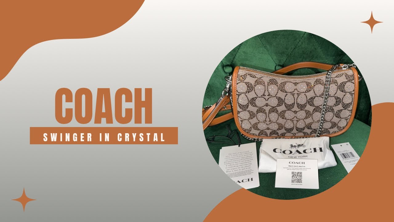 Coach Swinger In Crystal Signature Jacquard Unboxing