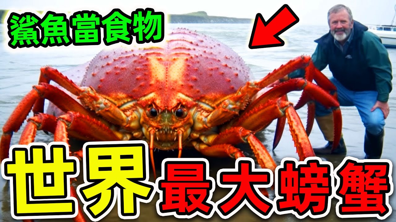 全世界最大的10個螃蟹！帝王蟹只排第3，第一名腿長4米，壽命100年，把鯊魚當食物吃。|