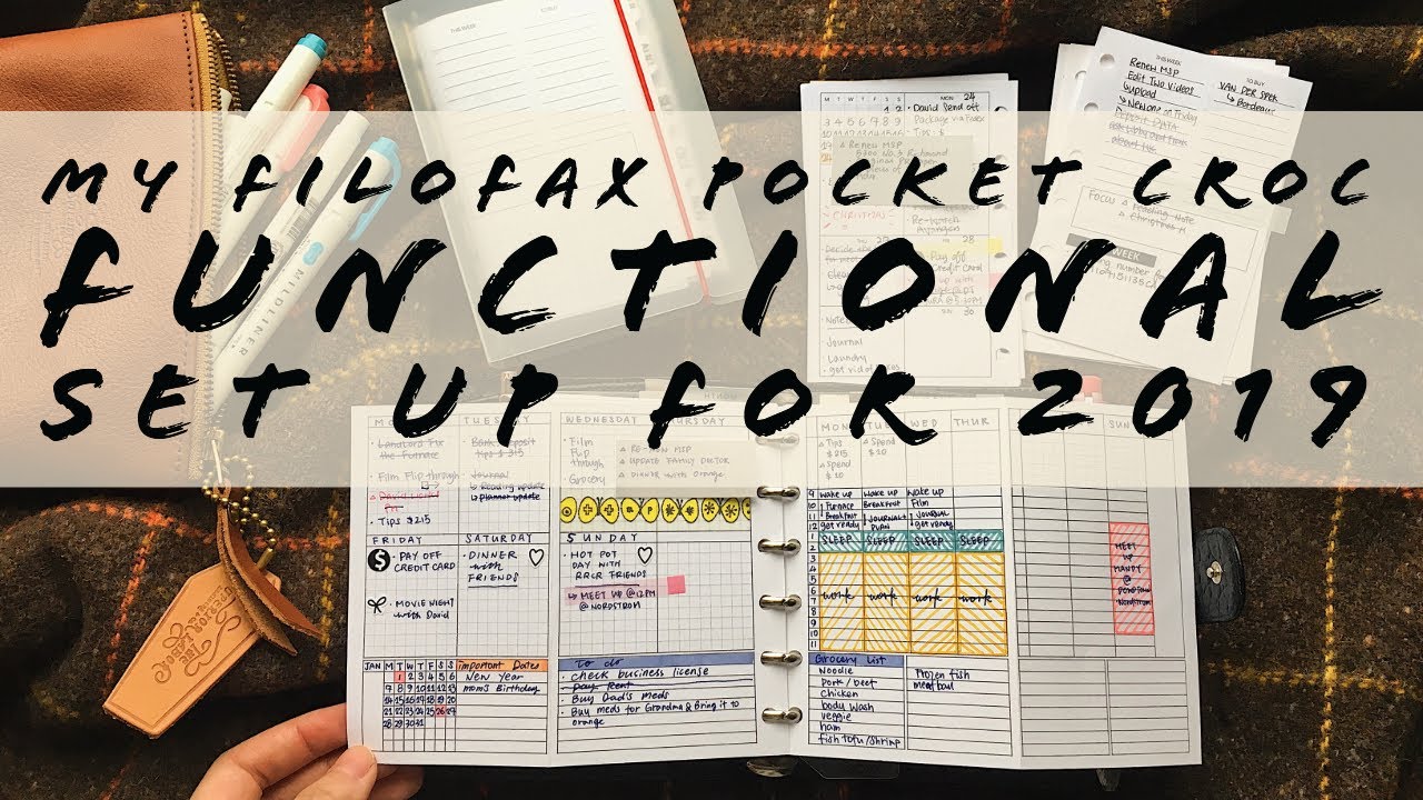 My Filofax Pocket Croc functional Set up for 2019 / ft. PeanutsPlannerCo, EllemonPaperCo