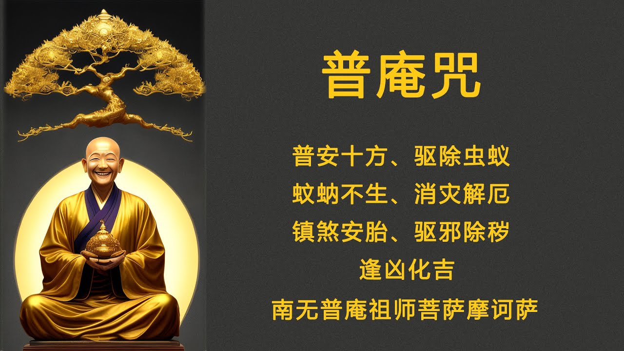 普庵咒 驱蚊咒 注音版 普安十方 驱除虫蚁 蚊蚋不生 消灾解厄 镇煞安胎 驱邪除秽 逢凶化吉
