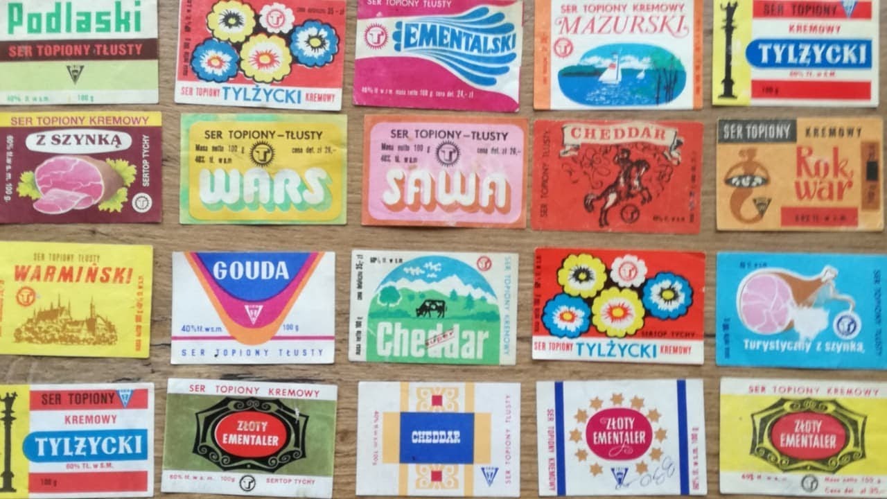 Kultowa kolekcja PRL etykietki z serków topionych :)