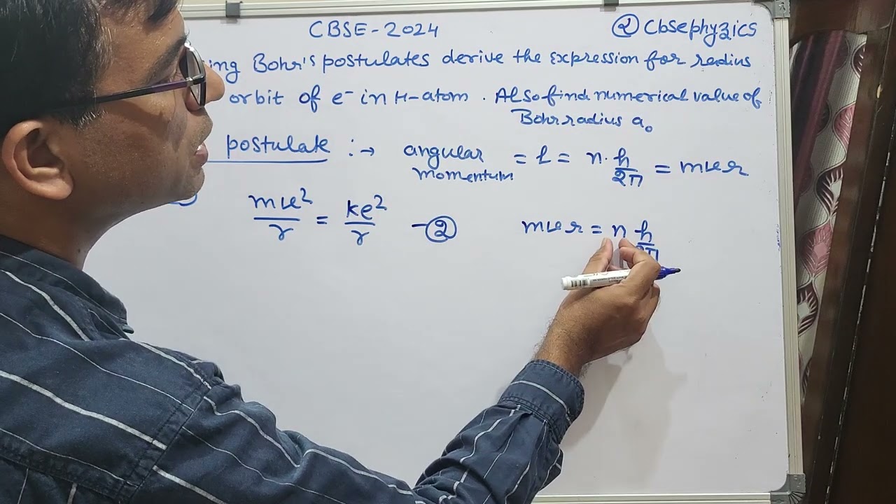 Using Bohr's postulate derive the expression for the radius of nth orbit of an electron in a H atom