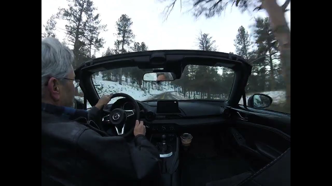 Miata ND2 on fresh snow over ice - Rocky Mountains. I LIKE! Actually, quite sporting!