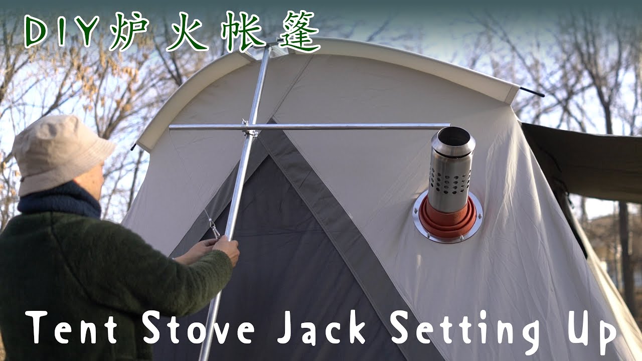 Set up a hot tent with Kodiak canvas 10X14 VX tent and Winnerwell nomad wood stove. 