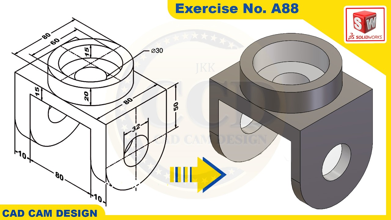 SolidWorks Tutorial for beginners Exercise A88