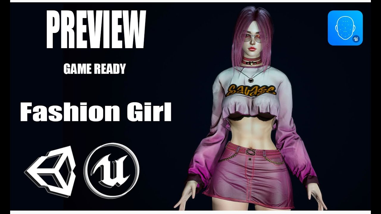Fashion Girl PREVIEW GAME READY 3D Character