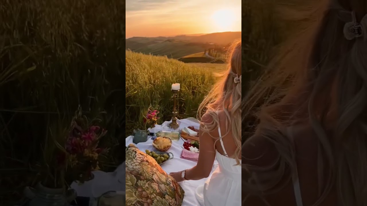 most romantic picnic spot in Italy 🇮🇹 #shorts #italy #tuscany #travel #picnic #sunset